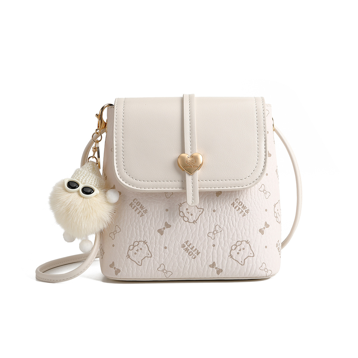 Cow & Kitty designer bag free shipping 2025 hot fashion printed shoulder bag lightweight multi-layer large capacity mobile phone bag for woman blue pi