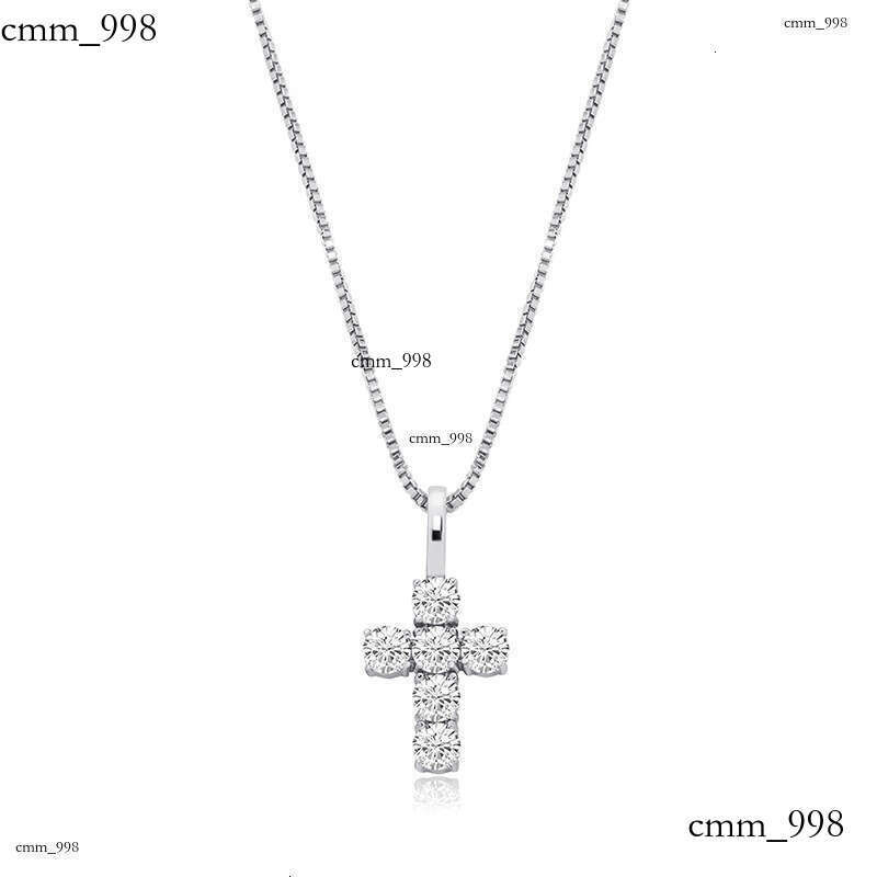 Sier Hip-Hop Full Moissanite chain Cross Pendant Simple Versatile Jewelry