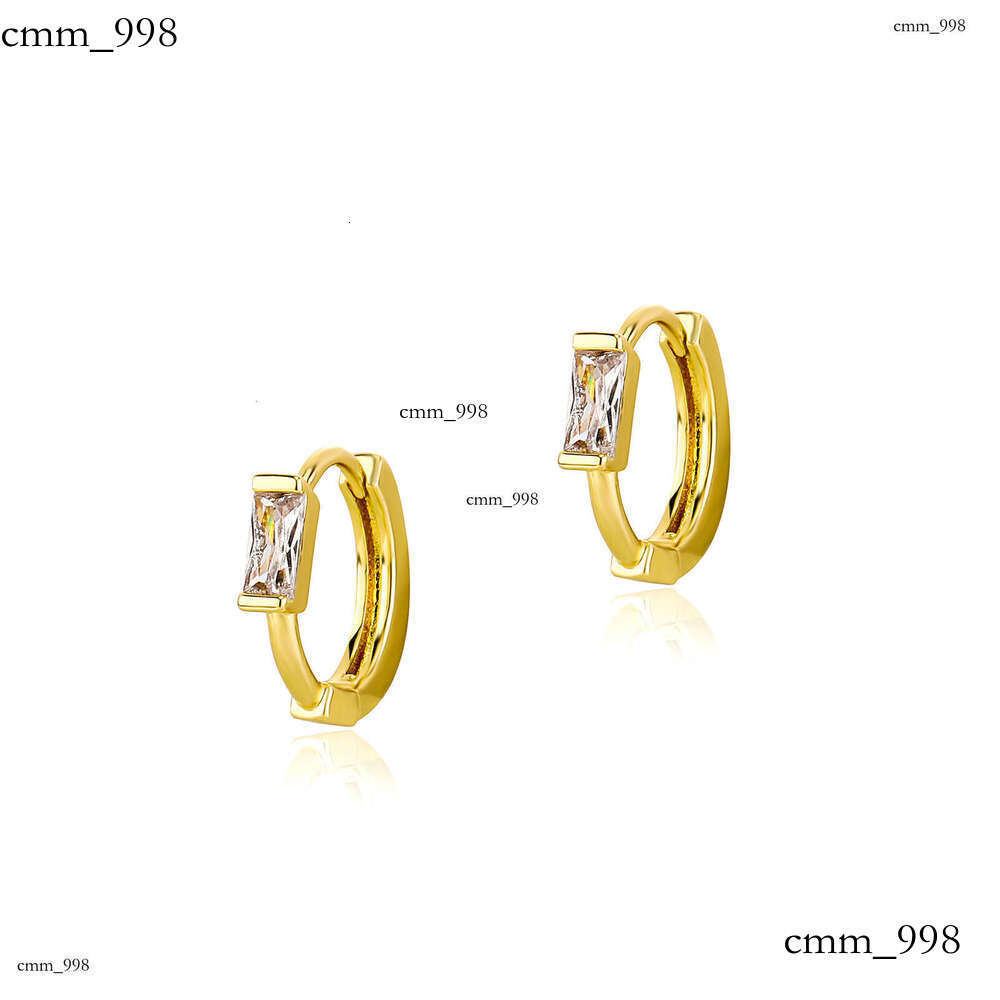 Trendy Niche Square Zircon for Men and Women Simple Fashion Stud Earrings Versatile Ear Jewelry