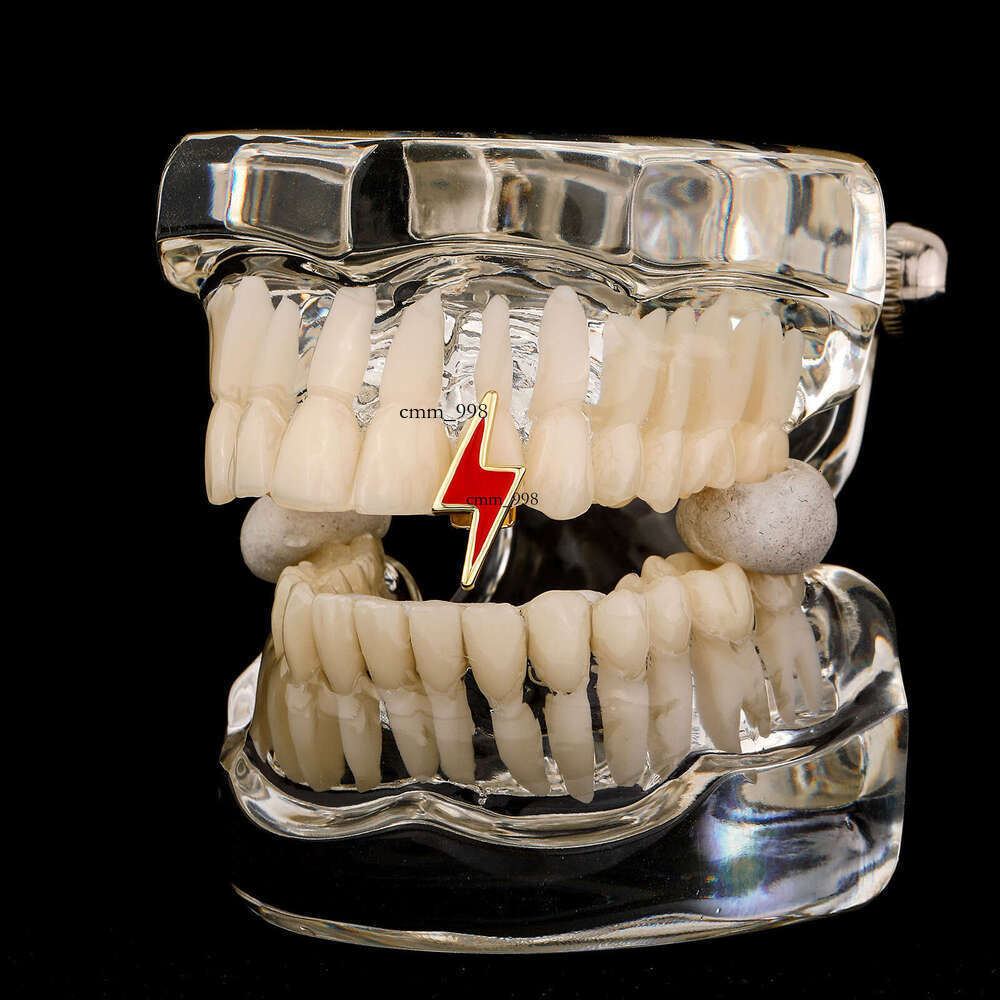 Creative Christmas Accessories Red Lighing Dentures New Single Tooth Hip-Hop Trendy Men's Personality Fake Teeth Decoration