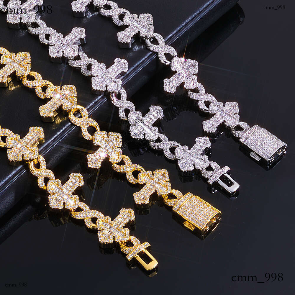 Hip Hop 15mm Full Dia 8-Character Chain Creative Jewelry Trendy Versatile Cross Men's Necklace