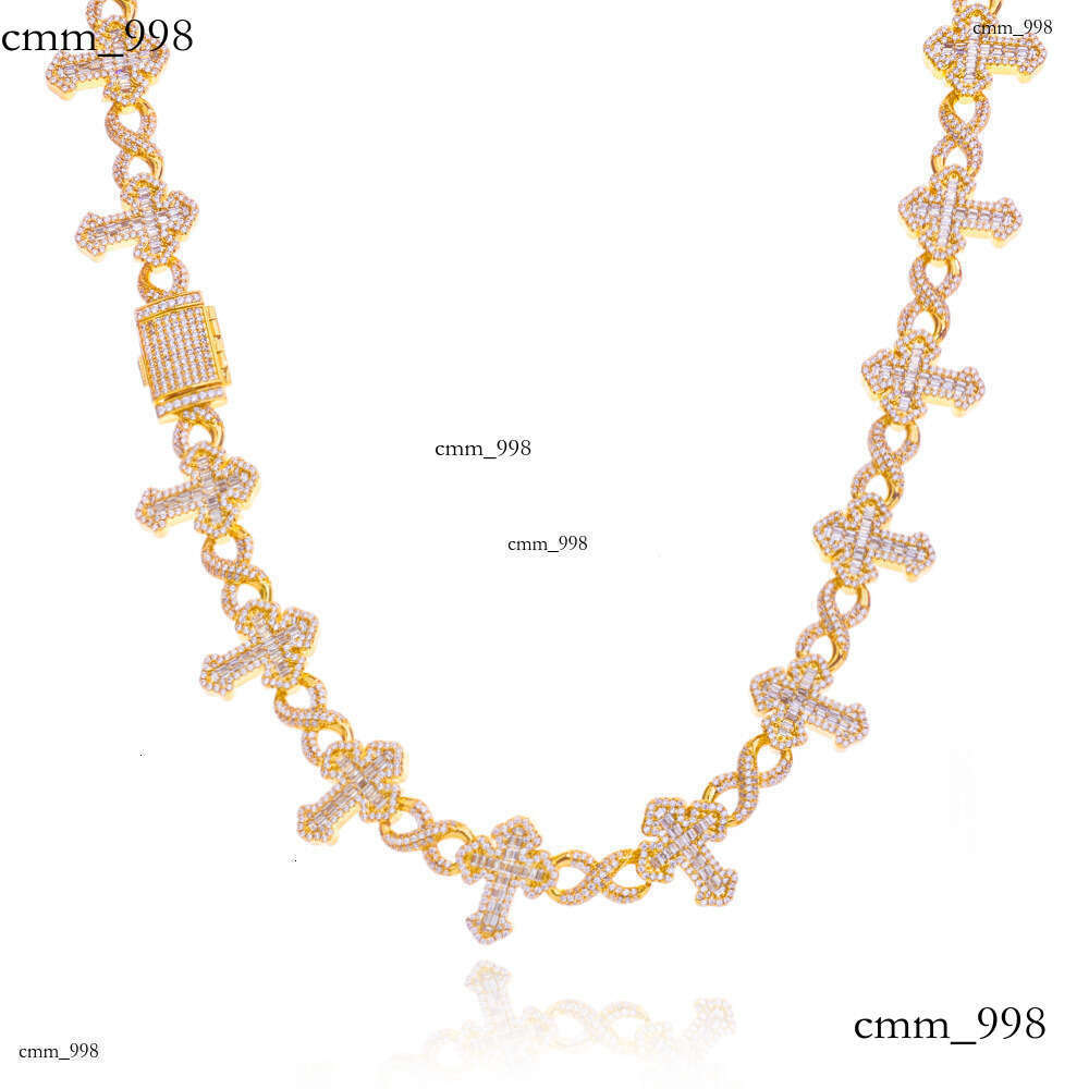Hip Hop 15mm Full Dia 8-Character Chain Creative Jewelry Trendy Versatile Cross Men's Necklace