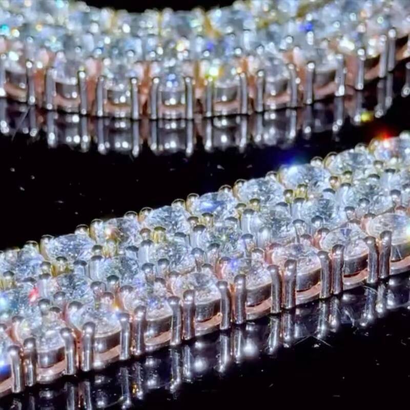 Factory Wholesale Price Tennis Chain Hip Hop 925 Pure Silver 2mm 3mm 4mm 5mm 6mm 65mm VVS Moissanite Diamond Tennis Chain