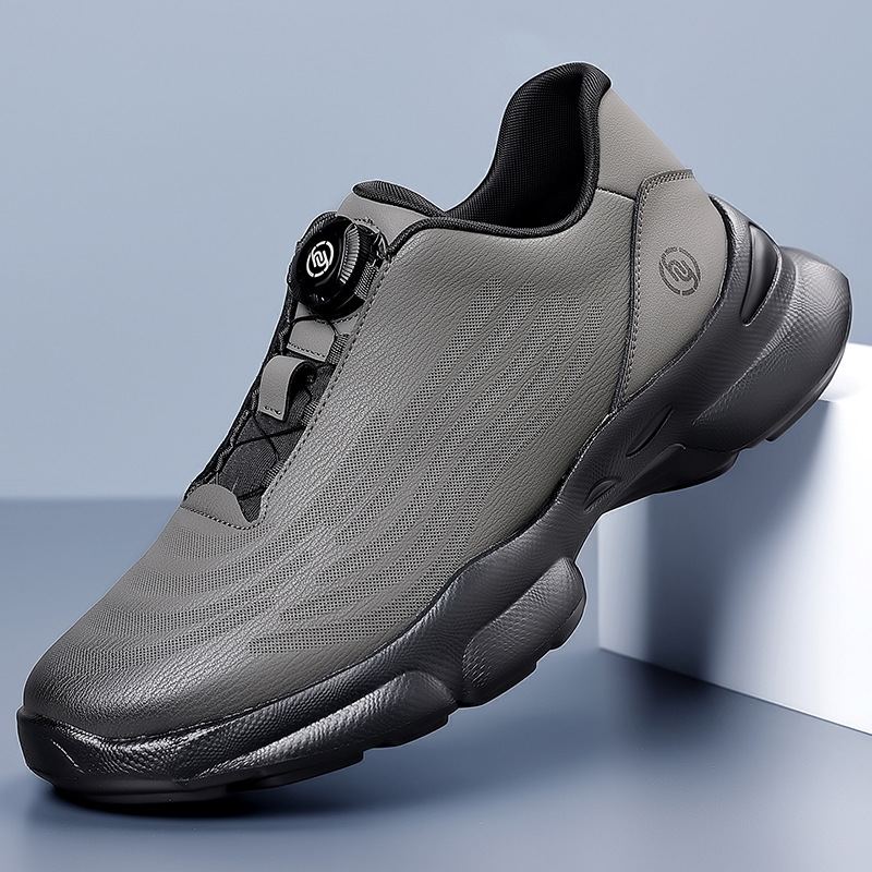 fashion Men's 2025 New Fall Rotation Button Sneakers Men Platform Outdoor Fashion Casual Leather Shoes Trend A Generation