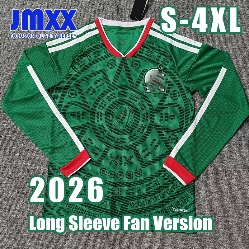 XXXL 4XL JMXX Long sleeves 26 27 Mexico Soccer Jersey Home Away Third Pre Match Training Special Mens jerseys Football Man Shirt 2026 2027 Fan Version
