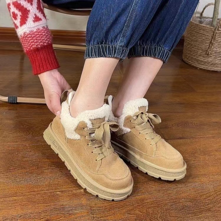 New free shipping designer boots for womens snow boots khaki brown beige New Fashionable Thick Bottom and Velvet Thick Warmth Versatile Snow Boots