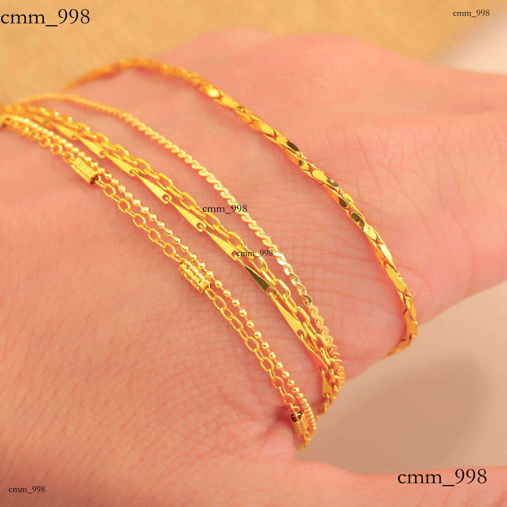 Gold-Plated Necklace Jewelry for Women, Long-Lasting Color, High-End Niche Clavicle Chain, Sterling Silver Imitation Chain