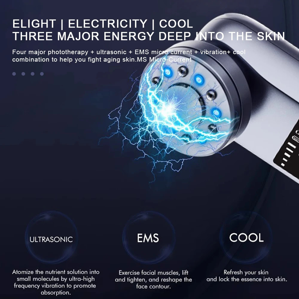 EMS Micro Current Electric Face Massager Firming Facial Massage Introduction Instrument Face Eye Skin Care Tool Household 251010