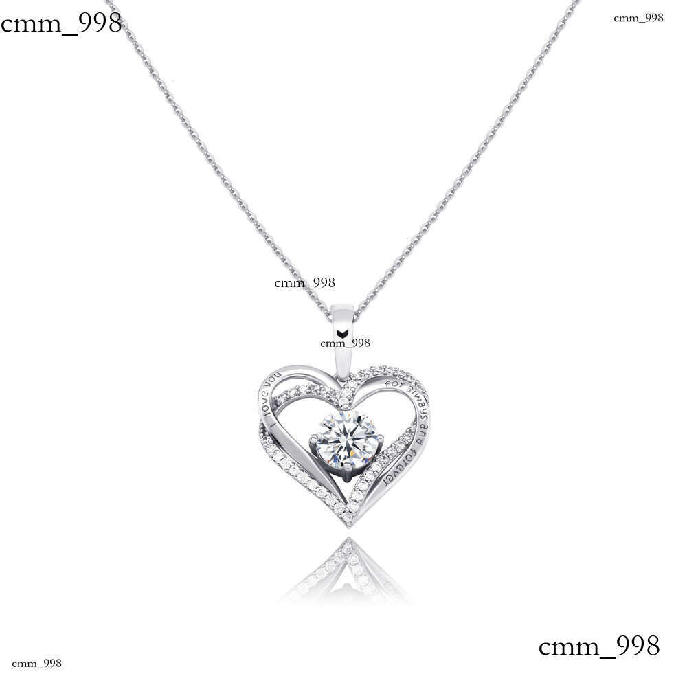 Valentine's Day Sier Heart Pendant Personality Hip-Hop Braided Chain Necklace Jewelry