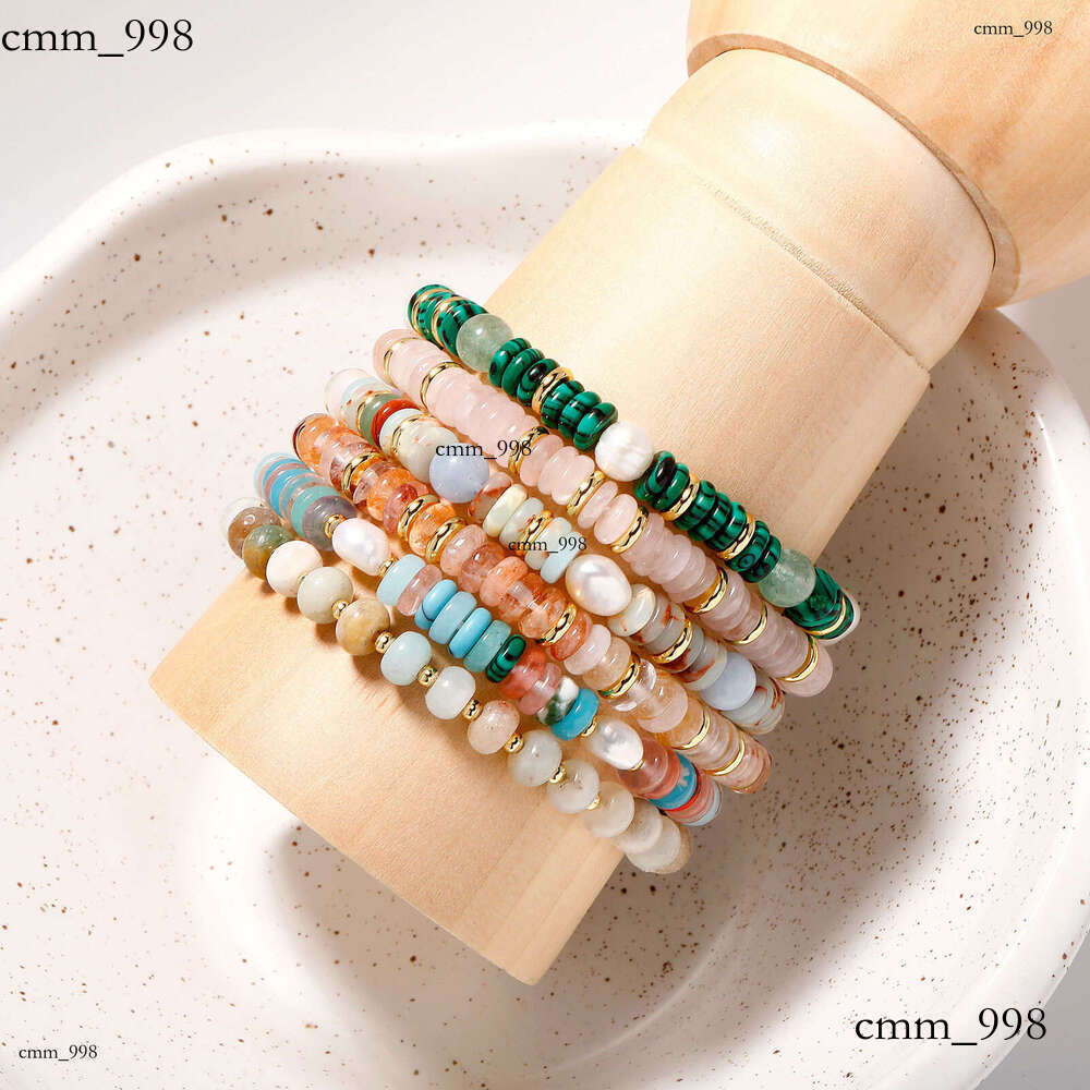 Natural Stone Beaded Necklace for Women 2024 Light Electroplated Real Gold Niche Pearl High-end Simple Bracelet