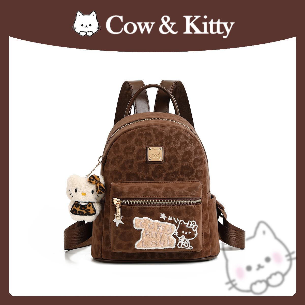 Cow & Kitty designer bag hot free shipping 2025 new light luxury with large capacity fashion and simple commuting backpack for woman pink white coffee blue