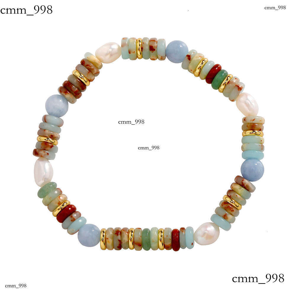 Natural Stone Beaded Necklace for Women 2024 Light Electroplated Real Gold Niche Pearl High-end Simple Bracelet