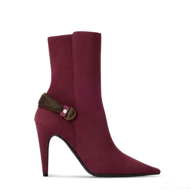 High quality minimalist zipper boots, high heels, ankle boots, fashionable short boots, slim high heels, leather boots