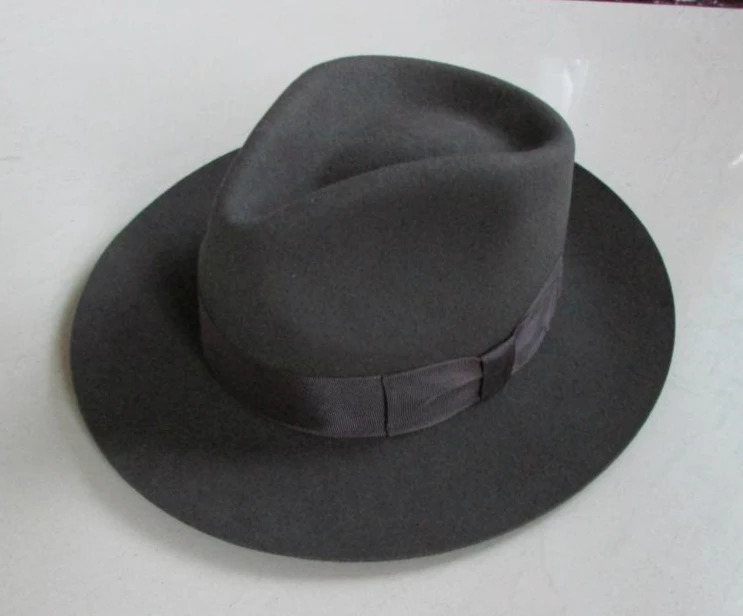 Wool Fedora Hat Unisex Felt Fedoras Hats Adult Fashion Trilby Hats Headwear Wool Fedora Trilby Hats Mans Cap B8130 251009 - view 4