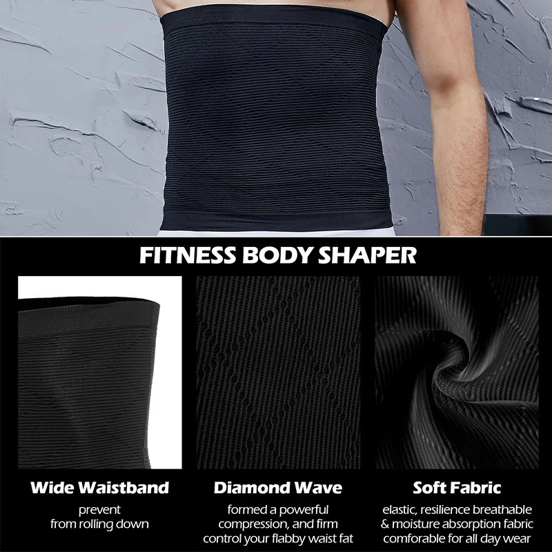 Mens Tummy Control Shapewear Compression Waist Cincher Slimming Body Shaper Belly Fat Girdle Stomach Band Back Support Belt 251010