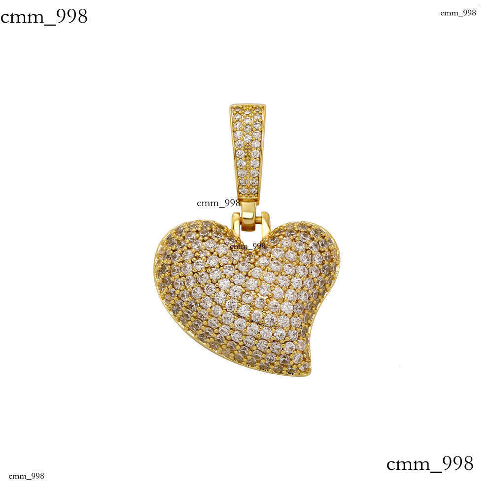 High-End Full Dia Heart Sterling Silver Moissanite chain Pendant Earrings Hip-Hop Street Style Unisex Jewelry
