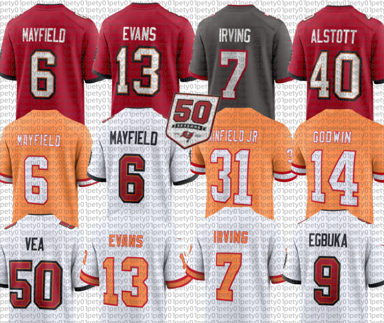 nfl Buccaneer Jersey Baker Mayfield Mike Evans Trey Palmer Rachaad White SirVocea Dennis Jamel Dean Antoine Winfield Jr Cade Otton Sean Tucker Sterling Shepard