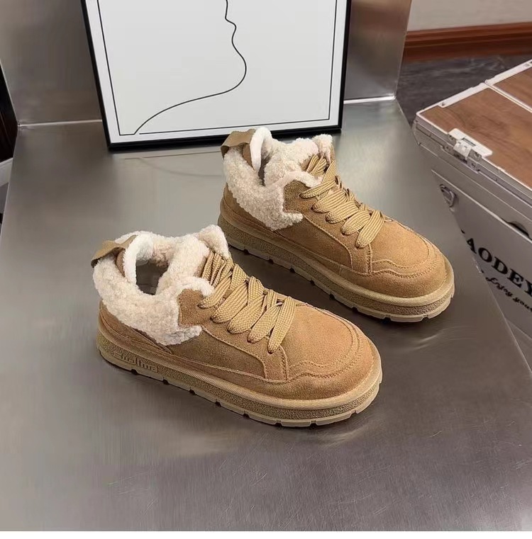 New free shipping designer boots for womens snow boots khaki brown beige New Fashionable Thick Bottom and Velvet Thick Warmth Versatile Snow Boots