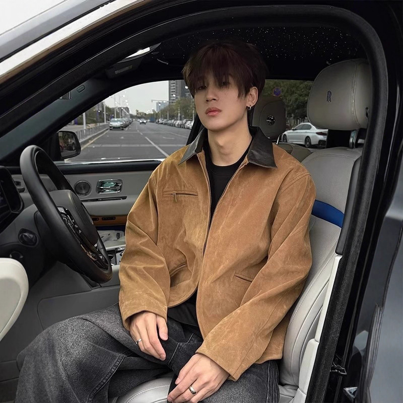 European And Jacket Men American High Designer Jacket Street INS Style Turn-down Collar Cotton Jacket Zipper Turn-down Collar Flight Cotton Coat For Men And Women