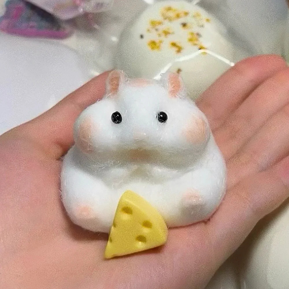 Taba Squishy Toy Mushy Silicone Mochi Toy Fuzzy Cute Hamster Handmade Fidget Toy Relief Stress Relax Gift 251011