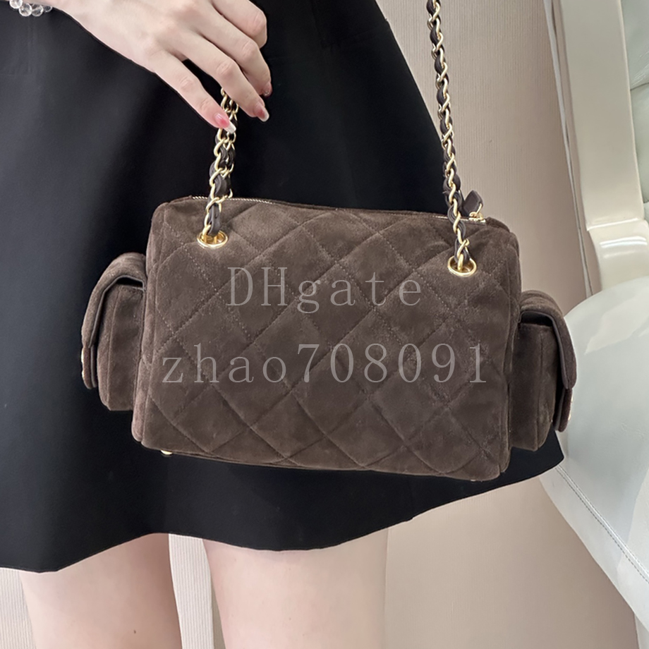 Small bowling bag Diamond quality Designer Shoulder Bag 24CM Genuine Leather Chain Bag Luxury Handbag With box C047