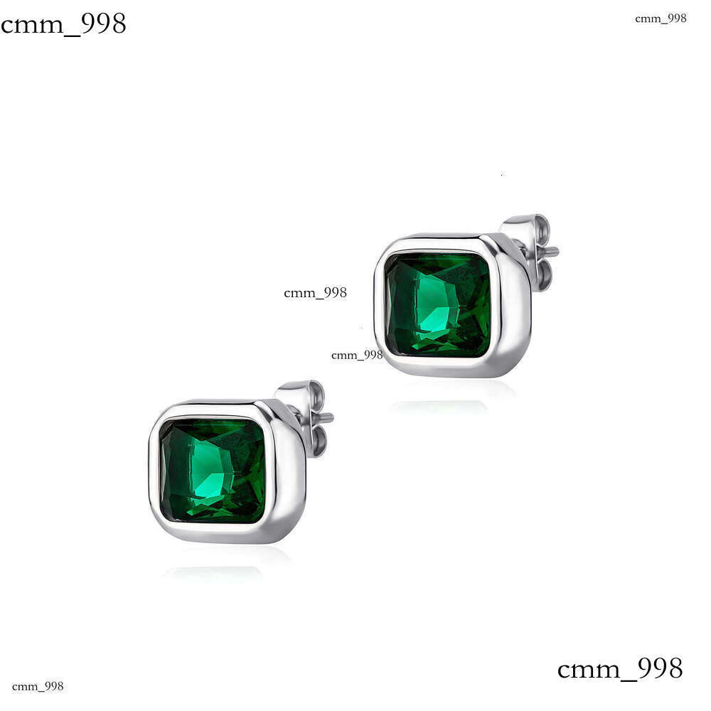 New Women's Stainless Fashion High-end Titanium Steel Needle Shiny Colorful Zircon Earrings