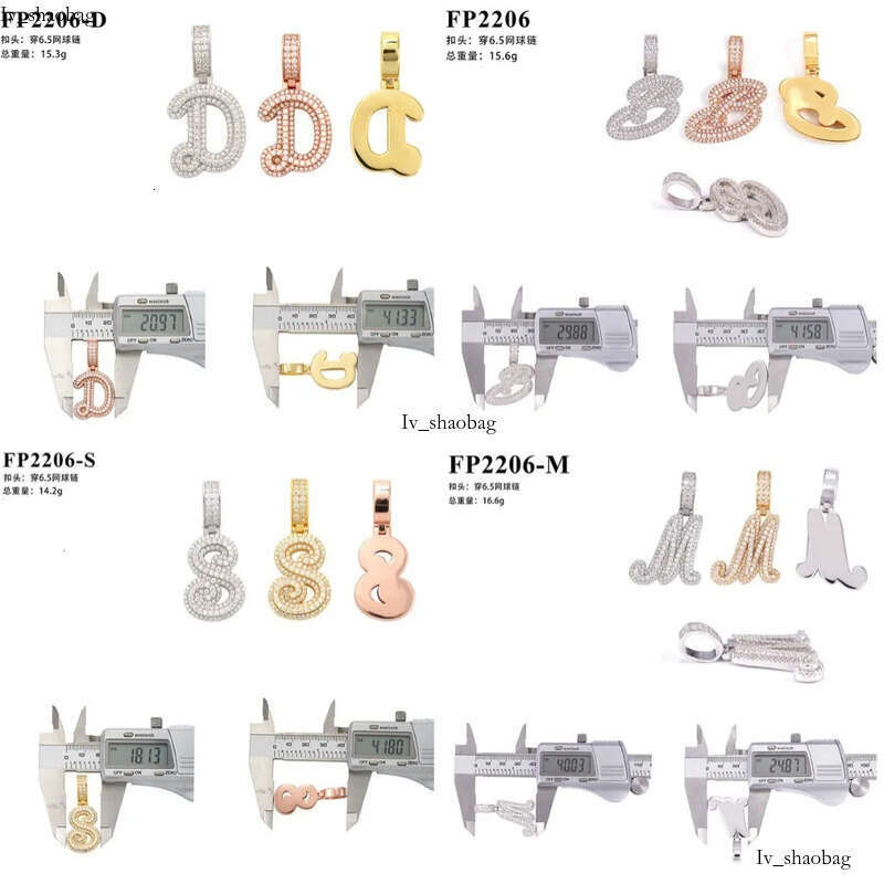 Hot selling new personalized letter hip-hop with sier Mosonite GRA certificate pendant that can pass through a dia pen 825 aaa