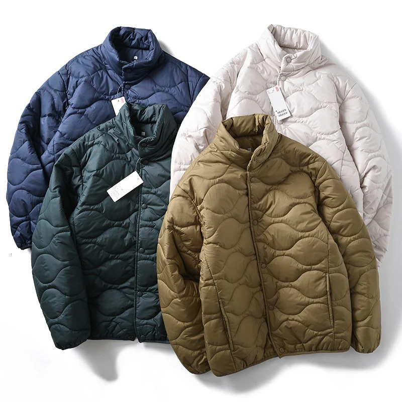 Lightweight Casual Cotton Jaet Mens Autumn Winter Faion Ci Sle Stand Collar Overstuffed Bread Cotton Coat 251011