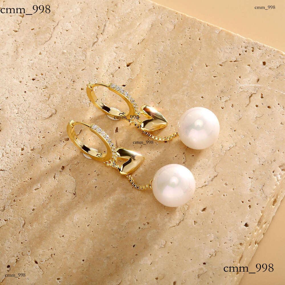 French Style Light Heart Pearl High-end Design Tassel Zircon Urban Women Versatile Fashion Earrings