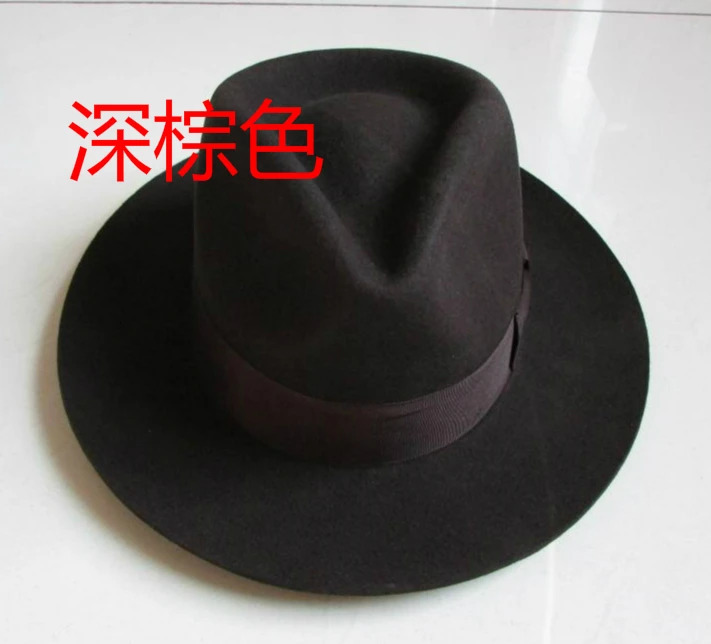 Wool Fedora Hat Unisex Felt Fedoras Hats Adult Fashion Trilby Hats Headwear Wool Fedora Trilby Hats Mans Cap B8130 251009 - view 7
