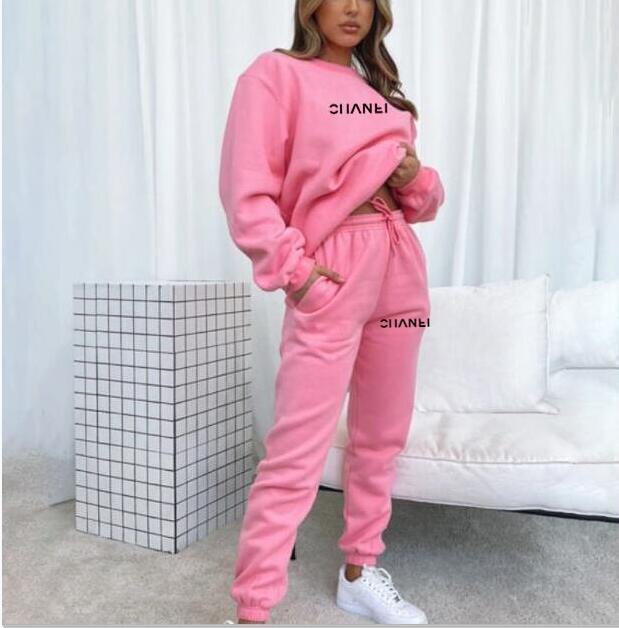 New Women casual Sporty Fitness Tracksuit luxurys Print fleece Long Sleeve Tops Sets and Long Sweat Pants Matching Sets Club Outfit Casual clothing