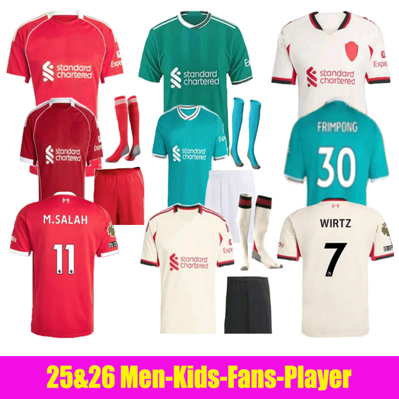 LFC 25 26 WIRTZ salah Ekitike Kerkez ISAK #9 MAC ALLISTER soccer jersey Kerkez SZOBOSZLAI GAKPO DARWIN FRIMPONG DI0GO J 2025 football Mens Kids Kit sock Full sets