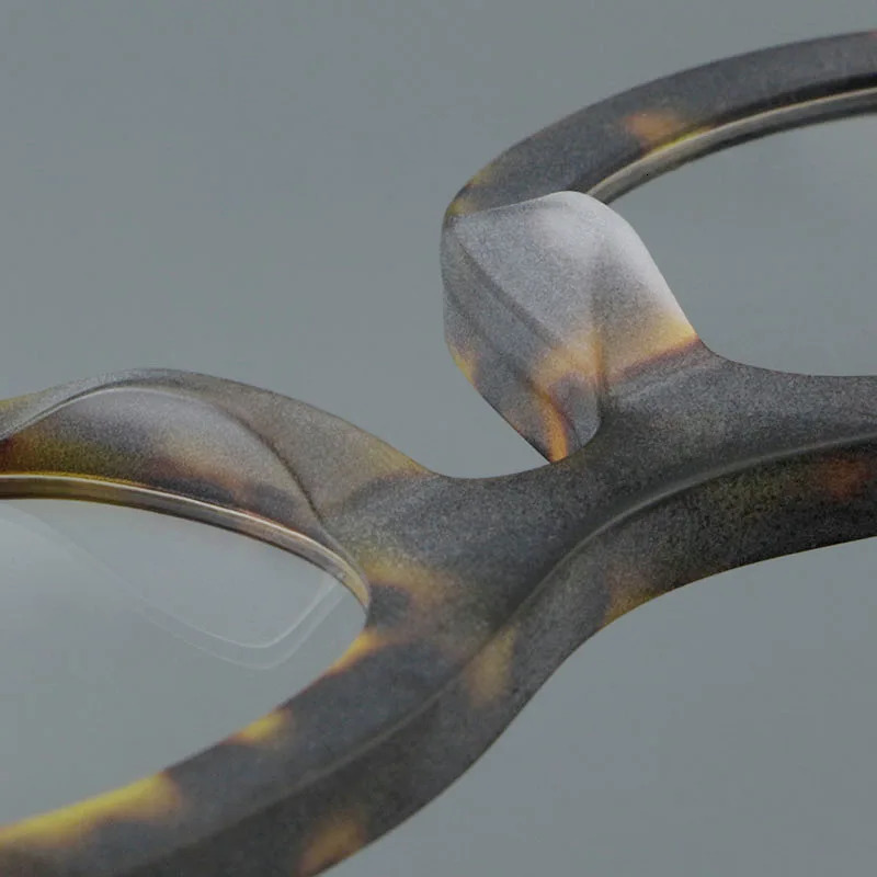 OKH Handmade Vintage Acetate Glasses Frame For Men Retro Eyeglasses Frame Women Eyewear Leopard Frame B53 251009