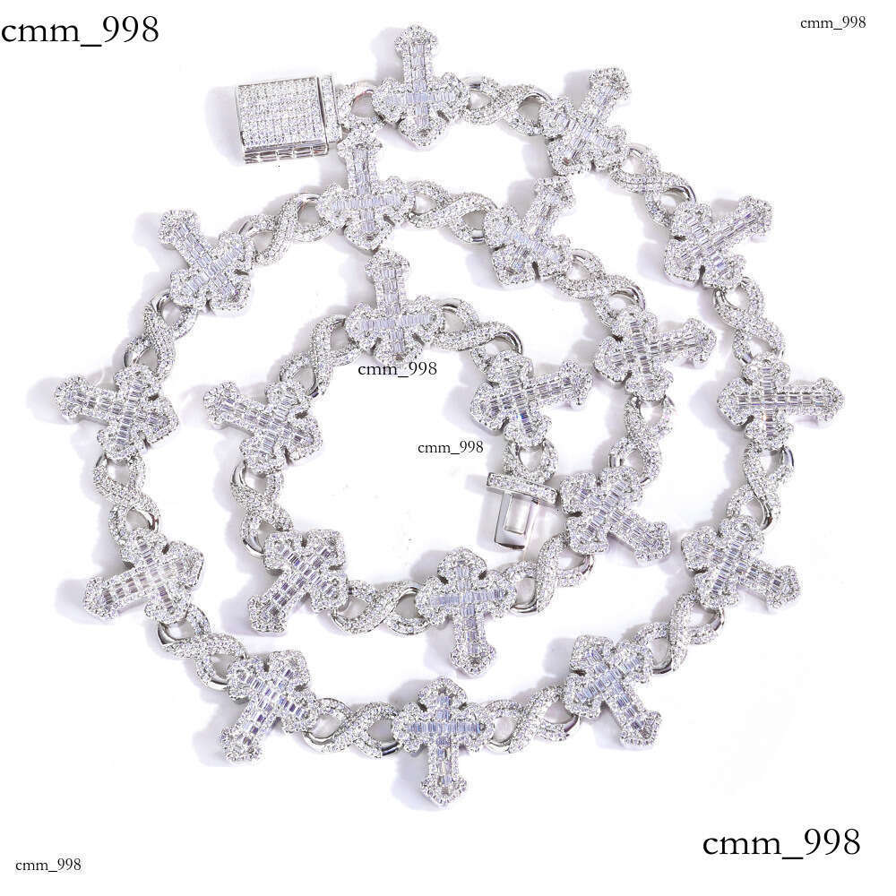 Hip Hop 15mm Full Dia 8-Character Chain Creative Jewelry Trendy Versatile Cross Men's Necklace