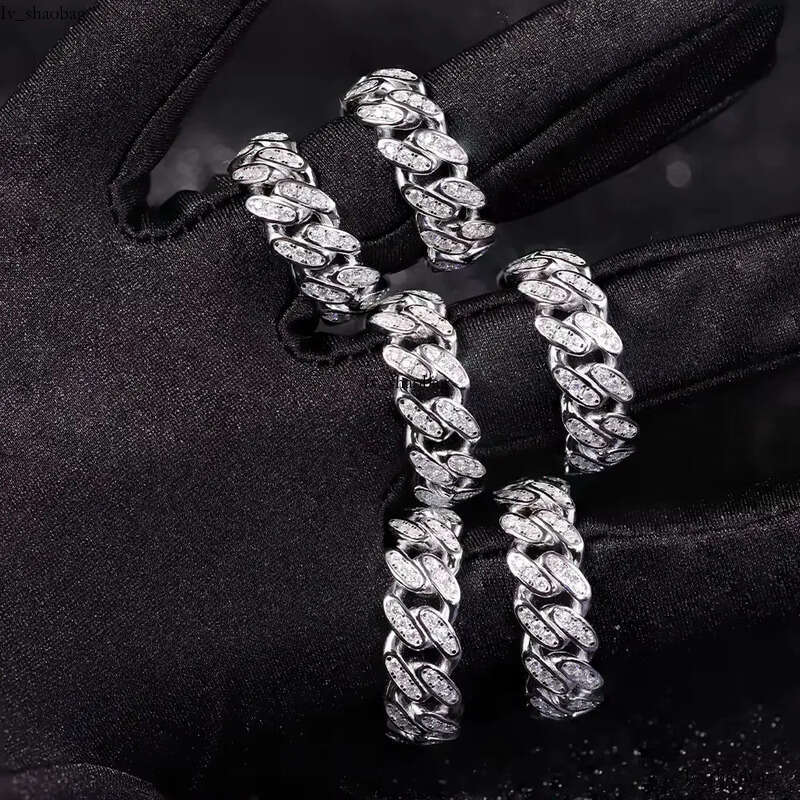 RTS Hiphop Dia Sterling Sier Gold Plated VVS Moissanite Ring Fine Jewelry Rings for Men Women 825 aaa