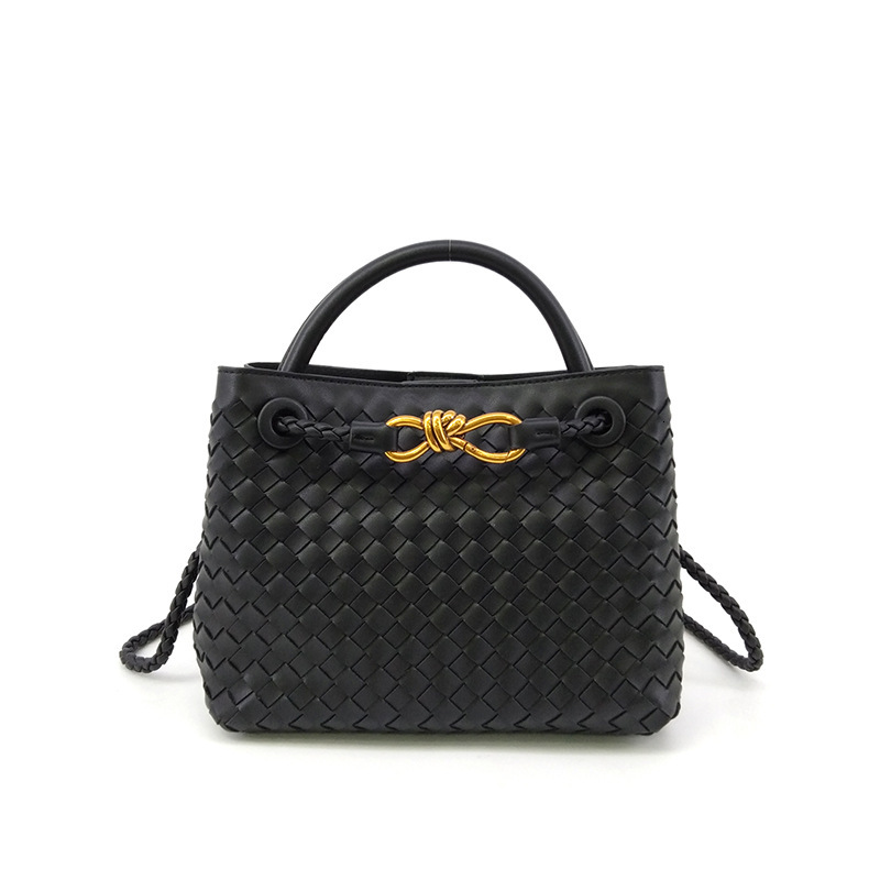 Niche New Metal Rope Buckle Woven Tote Shoulder Handheld Crossbody Women's Bag Large Capacity Fashion e6e