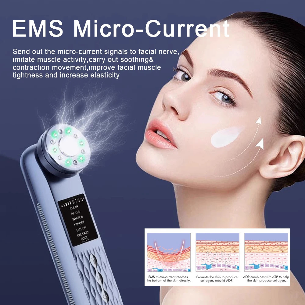 EMS Micro Current Electric Face Massager Firming Facial Massage Introduction Instrument Face Eye Skin Care Tool Household 251010