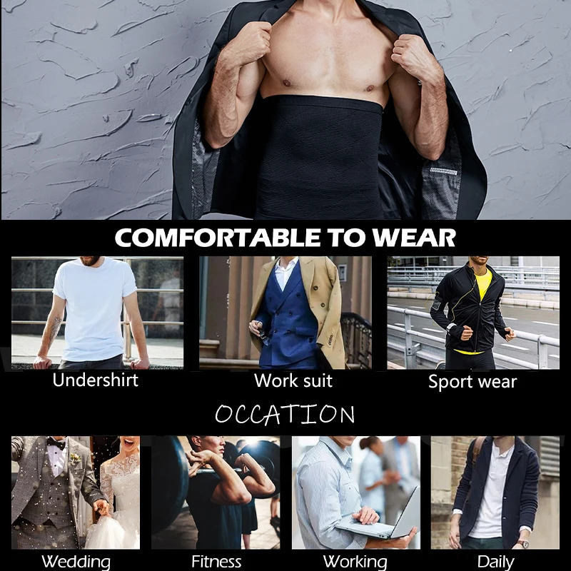 Mens Tummy Control Shapewear Compression Waist Cincher Slimming Body Shaper Belly Fat Girdle Stomach Band Back Support Belt 251010