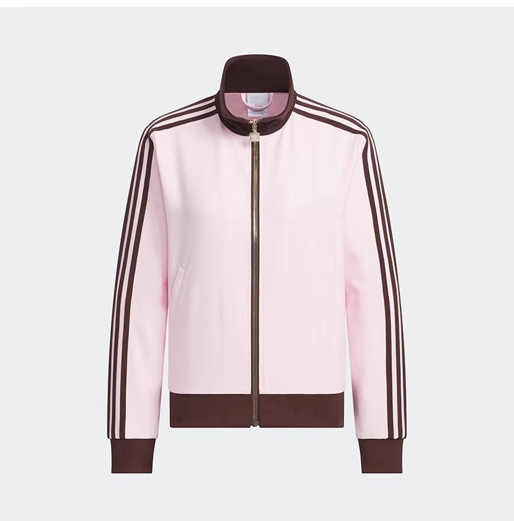 Women Spring and Autumn Classic Striped Retro Stand Collar Embroidered Logo Jacket Coat