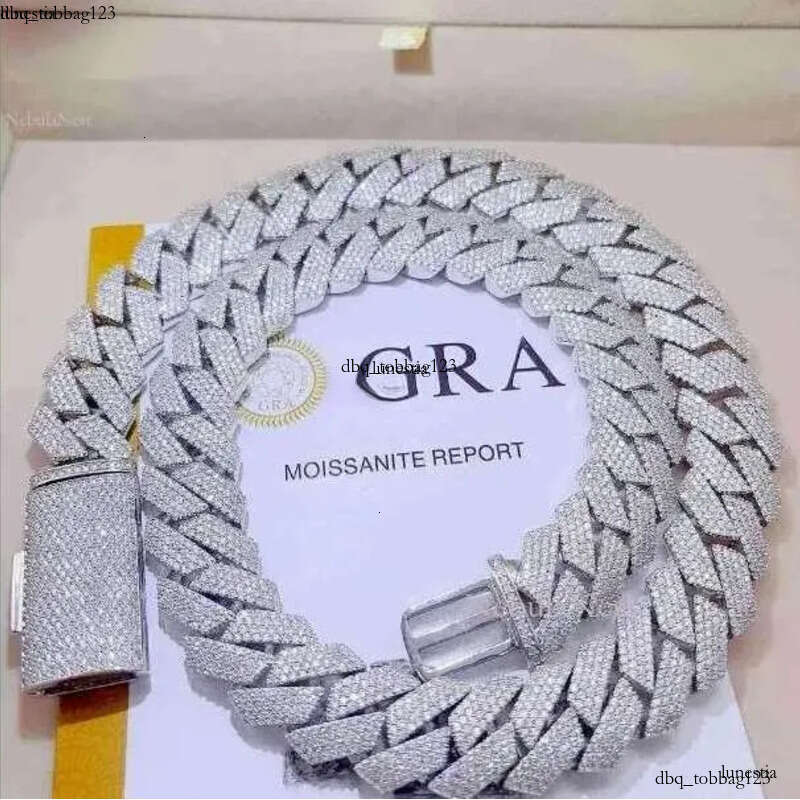 Hip Hop Fine Jewelry Sterling Sier Rose Gold Necklace 10mm Cuban Link Chain