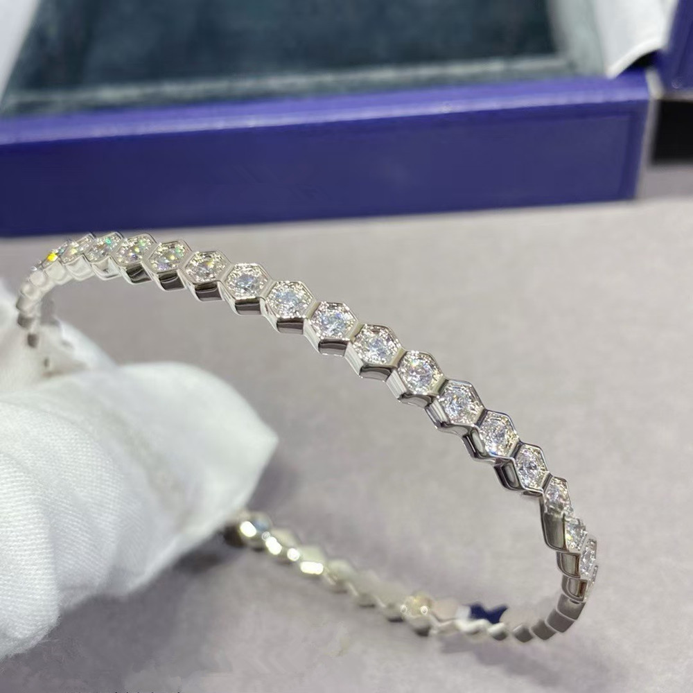 Jewlery Designer For Women High Version V AU750 Honeycomb Bracelet Plated 18k Rose Gold Inlaid with Diamonds