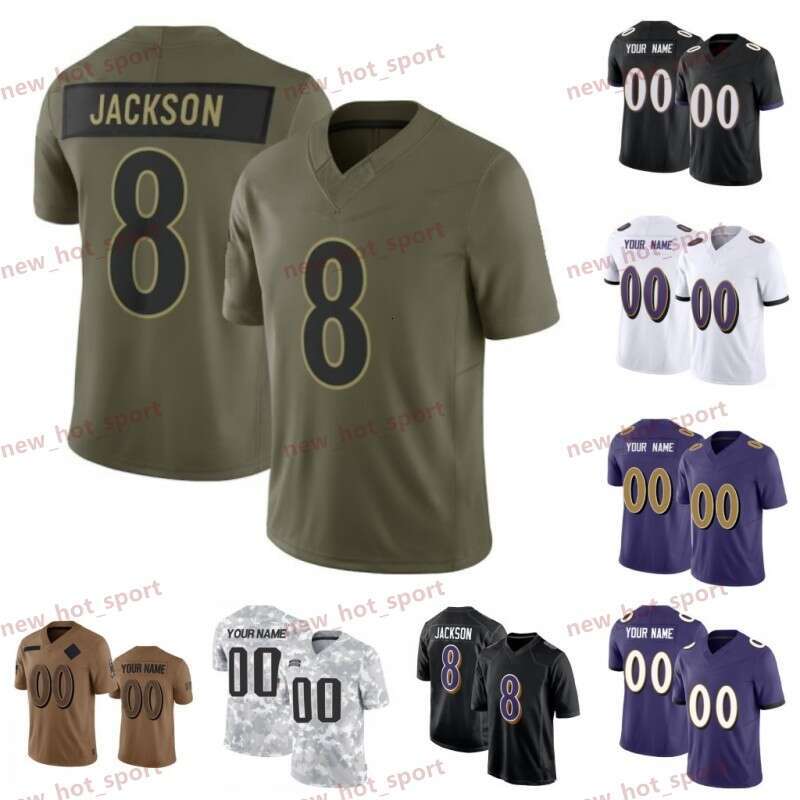 Malaki Starks Lamar Jackson Salute to Service Football Jersey Derrick Henry Ray Lewis Zay Flowers Ed Reed Roquan Smith Isaiah Likely Mark Andrews Roquan Smith