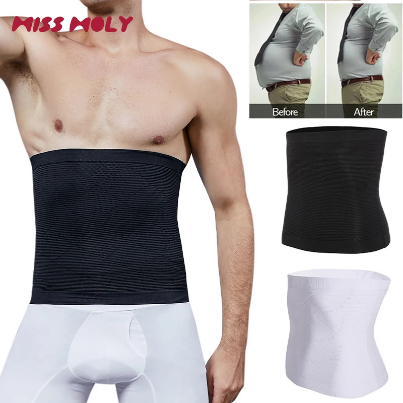 Mens Tummy Control Shapewear Compression Waist Cincher Slimming Body Shaper Belly Fat Girdle Stomach Band Back Support Belt 251010