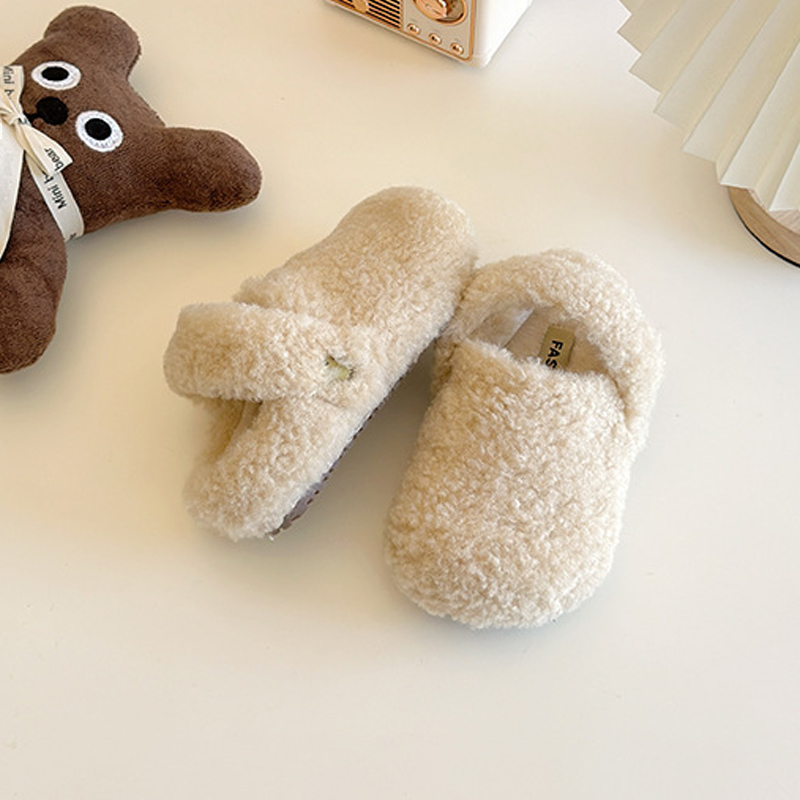 Kids Winter Slippers for Toddlers Children's Fur Short Plush Warm Flats Slippers Kidszworld Girl Boy Winter Slides Slippers Sizes 22 - 36 K01016