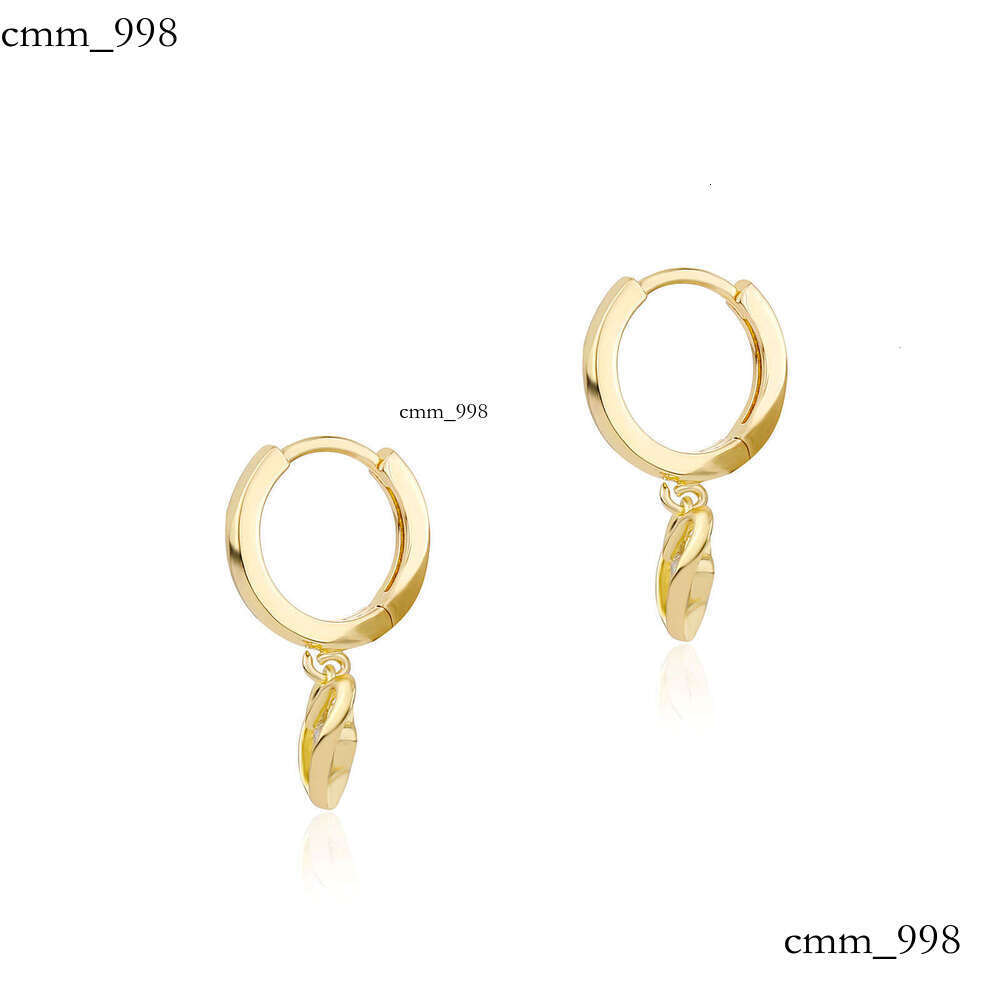 Niche High-End Heart-Shaped Sterling Silver Zircon Earrings Trendy Hoop Simple Ins Style Versatile Personality Temperament Ear Jewelry