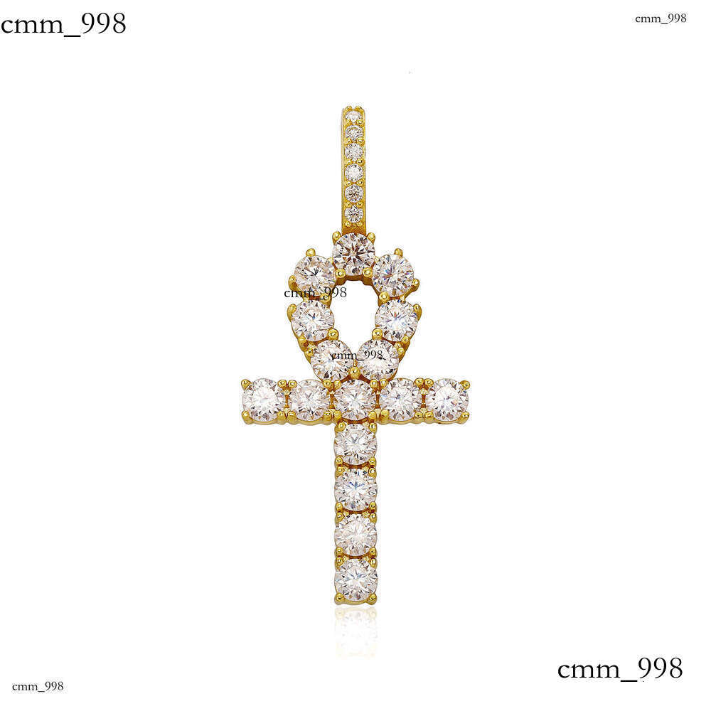 TEMU Hot-Selling Cross Necklace Creative Design Iced Out VVS Moissanite Pendant Gold Jewelry