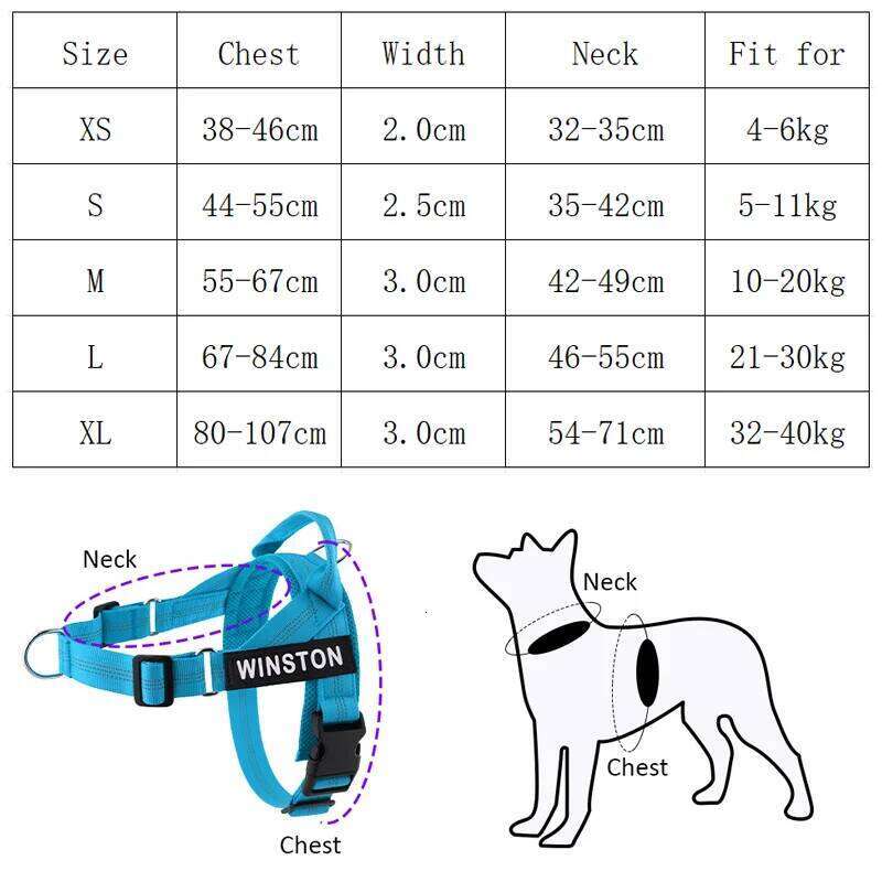 Personalized Reflective Adjustable For small Medium large Dog Harness Vest Training Walking Running