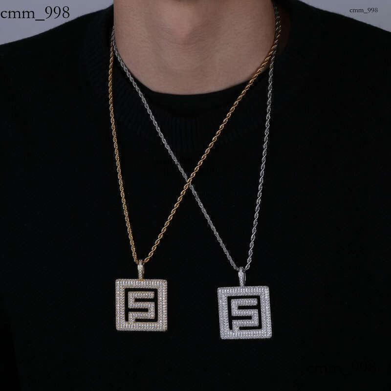 Migos Style Live Streaming Hot-Selling Men's Symbol Brand Solid Pendant Moissanite chain Trendy Necklace Accessory