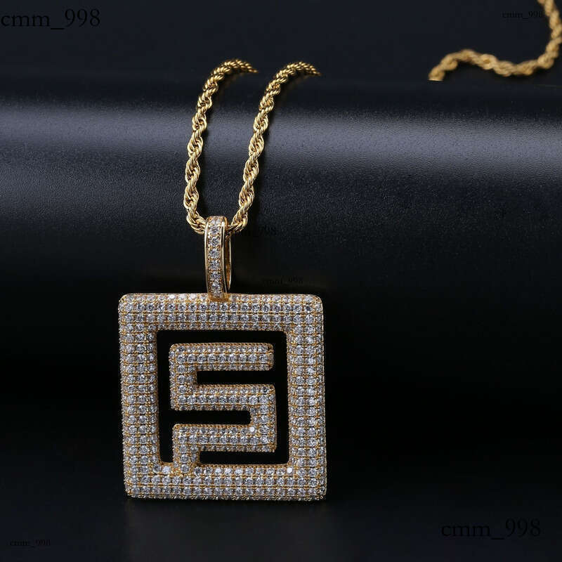 Migos Style Live Streaming Hot-Selling Men's Symbol Brand Solid Pendant Moissanite chain Trendy Necklace Accessory