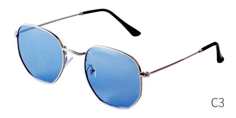 Update XL Hexagon Polarized Sunglasses Men Women Brand Design Retro Flat Top Red Lens Metal Frame Sun Glasses Shades Female S459